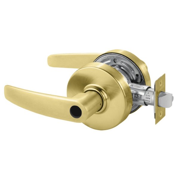 Sargent Grade 2 Storeroom/Closet Cylindrical Lock, B Lever, Conventional Less Cylinder, Satin Brass Finish,  28LC-7G04 LB 04
